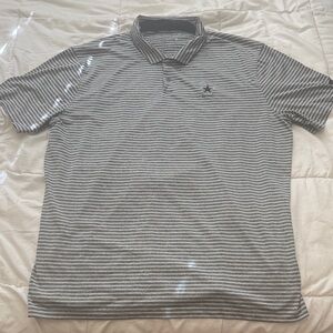 Nike Black and White Striped Polo Shirt